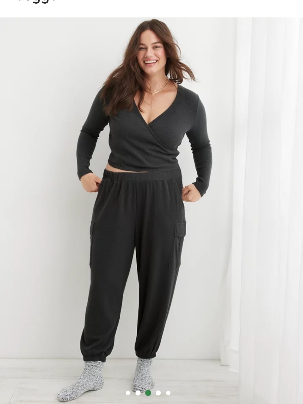 NWT Aerie Traveler Waffle Cargo Jogger size M